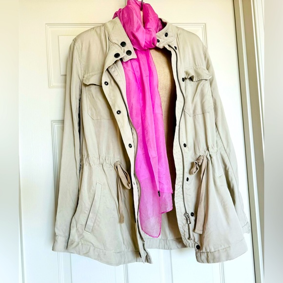 Khaki utility jacket in Lyocell (Tencel) by Loft size Small - Picture 2 of 6